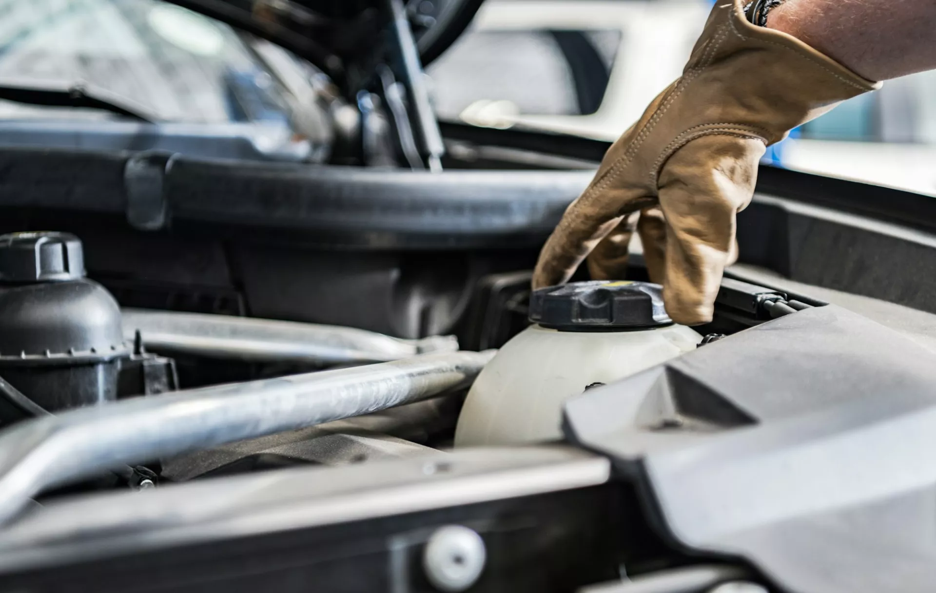 Refilling Car Engine Coolant Liquid