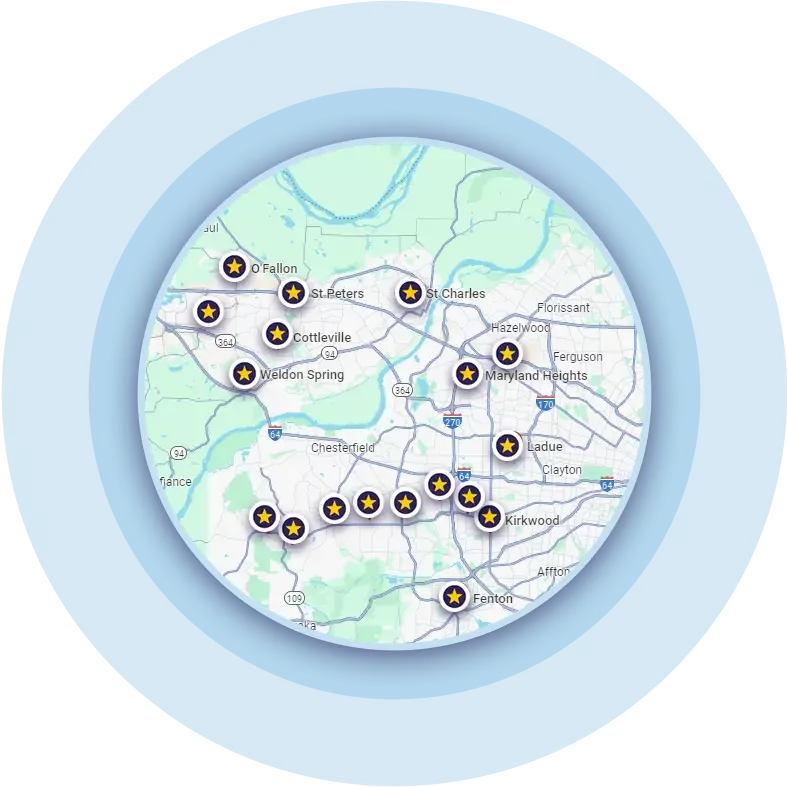 service areas, map selected