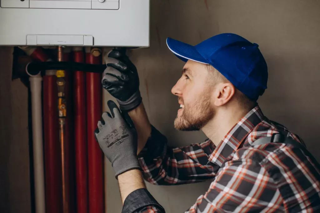 cutting-edge, service man adjusting house heating system scaled