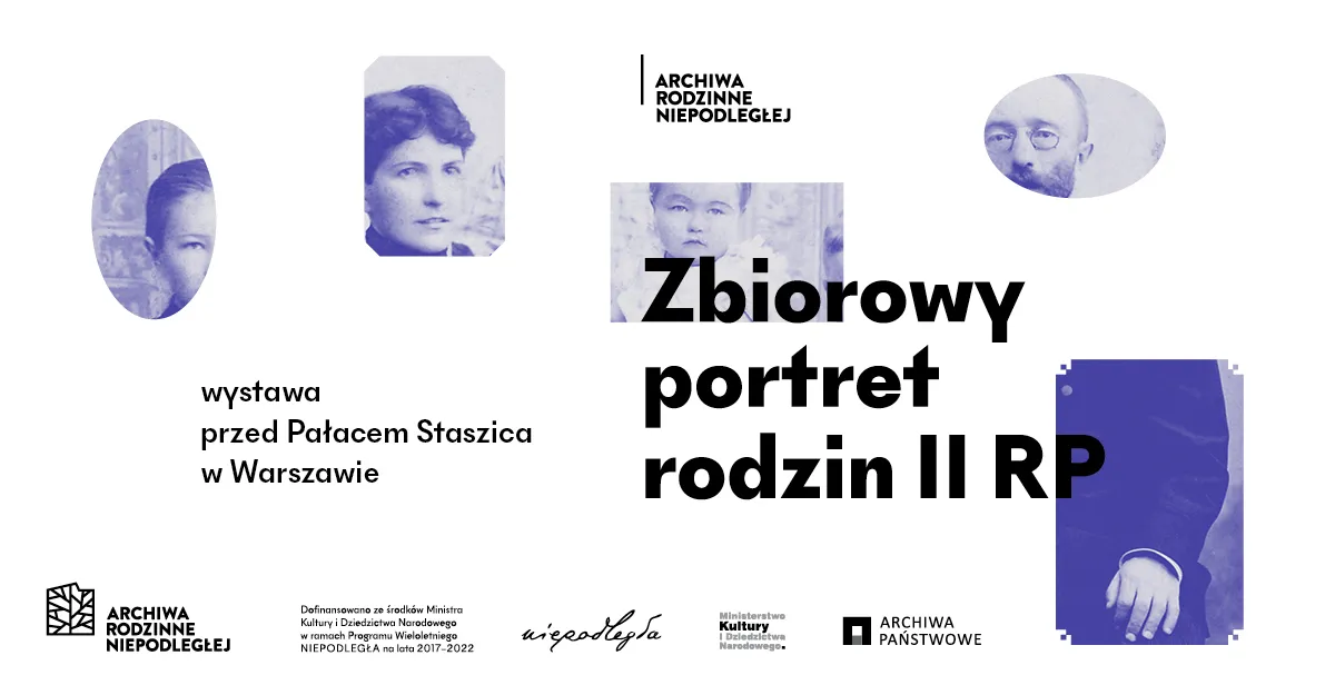 Grafika z napisem Archiwa Rodzinne Niepodległej. Zbiorowy portret rodzin II Rzeczypospolitej