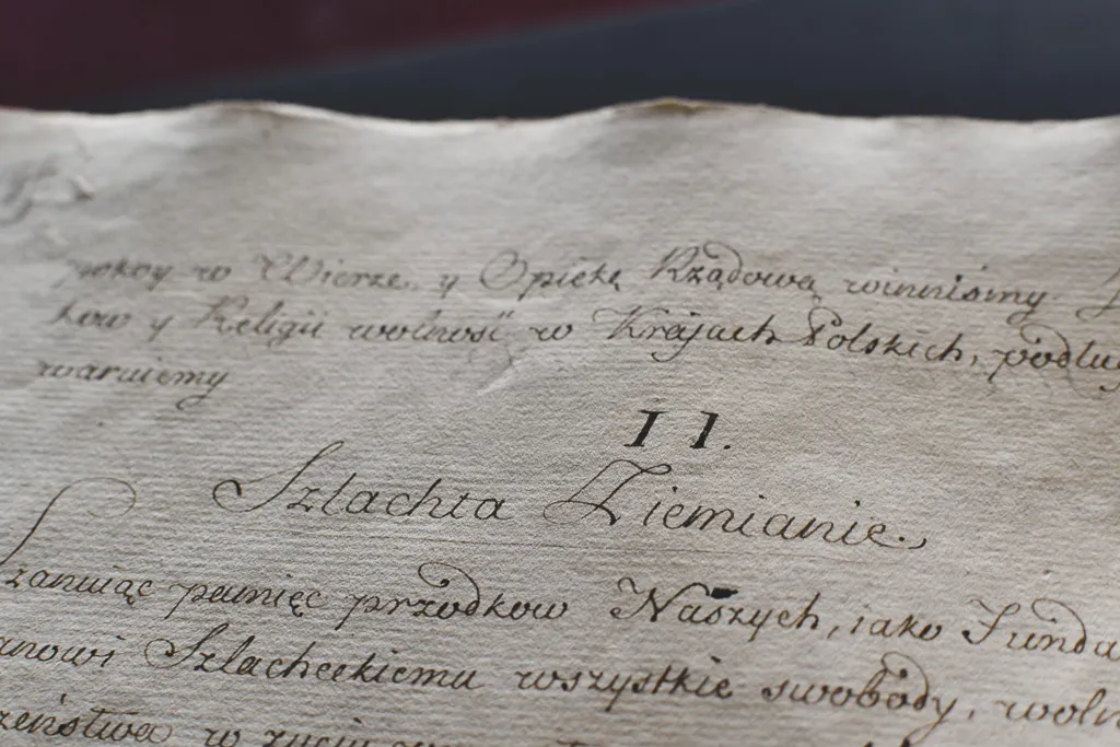 Fragment oryginalnego egzemplarza Konstytucji 3 Maja