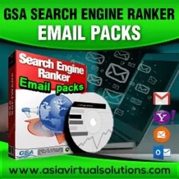 Asia Virtual Solutions – SEO Tools & GSA SER Services 24 Animated advertisement for email packs designed for GSA Search Engine Ranker.