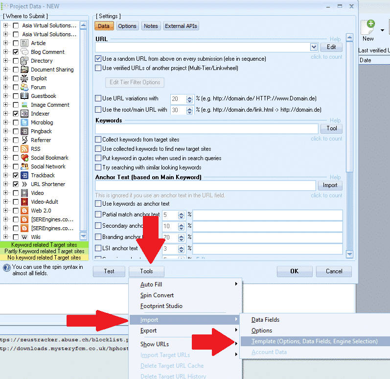如何创建 GSA 搜索引擎排名项目模板 13 如何创建 GSA 搜索引擎排名项目模板 - 导入模板