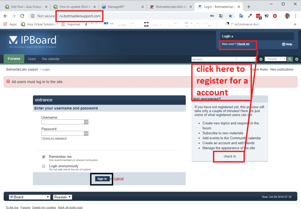 How to update XEvil Beta and how to receive update notifications from Xrumer 9 Botmasterlabs Suppot Forum - Register a new aaccount