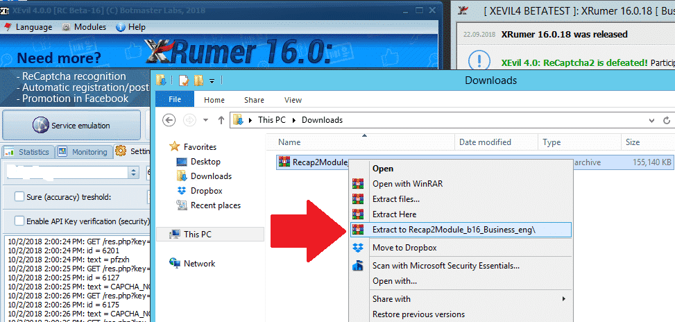 How to update XEvil Beta and how to receive update notifications from Xrumer 3 XEvil downloaded patch