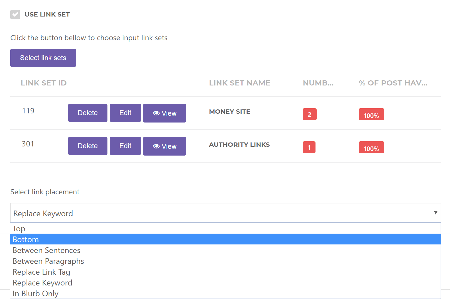 RankerX Link Sets RankerX Link Sets