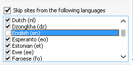 Unlock the Secret: Filter Out Unwanted Countries & Languages in GSA SER Now! 4 Screenshot, language selection screen in GSA SER Project Options