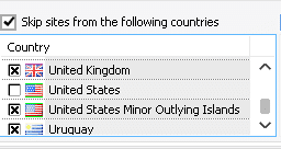 Unlock the Secret: Filter Out Unwanted Countries & Languages in GSA SER Now! 3 A list of countries with flags displayed on the screen.