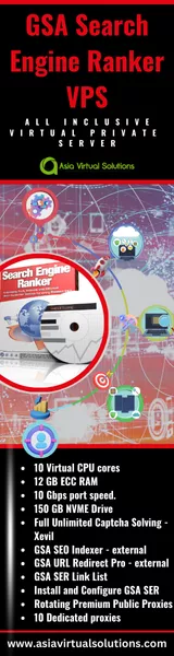 GSA Search Engine Ranker VPS (160x600) - 1 46 Discover the ultimate VPS for SEO with Asia Virtual Solutions. Our GSA Search Engine Ranker VPS boasts 10 CPU cores, 12 GB RAM, a 150 GB NVMe drive, SER tools, and rotational proxies. Elevate your online presence today at asiavirtualsolutions.com.