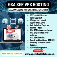 GSA Search Engine Ranker VPS (200 x 200) -6 17 Introducing our VPS Package tailored for GSA Search Engine Ranker enthusiasts! Enjoy 10 virtual CPU cores, 12 GB ECC RAM, and a blazing-fast 150 GB NVMe drive. Visit our website for details and click the call-to-action button to elevate your SEO game today.