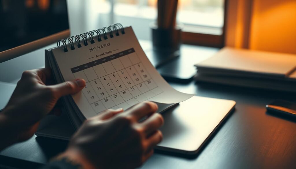 A meticulously crafted calendar, illuminated by warm, ambient lighting, sits atop a sleek, contemporary desk. The calendar's pages display a grid of dates, elegantly designed with a muted color palette that evokes a sense of sophistication. In the foreground, a pair of hands delicately turn the pages, hinting at the hidden award space patterns within the calendar's pages, waiting to be uncovered. The composition is captured through a shallow depth of field, creating a soft, dreamlike atmosphere that invites the viewer to explore the hidden treasures of this seemingly ordinary object. A meticulously crafted calendar, illuminated by warm, ambient lighting, sits atop a sleek, contemporary desk. The calendar's pages display a grid of dates, elegantly designed with a muted color palette that evokes a sense of sophistication. In the foreground, a pair of hands delicately turn the pages, hinting at the hidden award space patterns within the calendar's pages, waiting to be uncovered. The composition is captured through a shallow depth of field, creating a soft, dreamlike atmosphere that invites the viewer to explore the hidden treasures of this seemingly ordinary object.