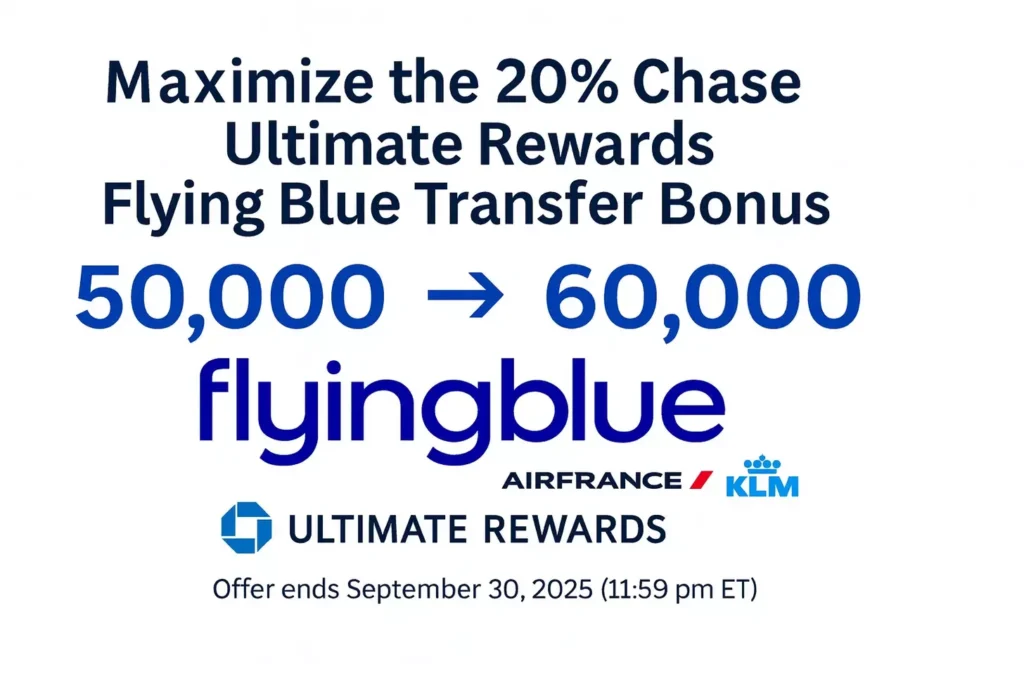 Maximize the 20% Chase Ultimate Rewards Flying Blue Transfer Bonus. Maximize the 20% Chase Ultimate Rewards Flying Blue Transfer Bonus.