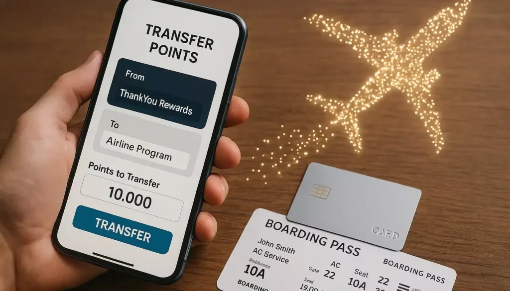 Overview of Transfer Bonuses and Their Importance A circular blue ATH-Logo features the words Award Travel Hub surrounding a suitcase, a credit card, and a white airplane graphic in the center.