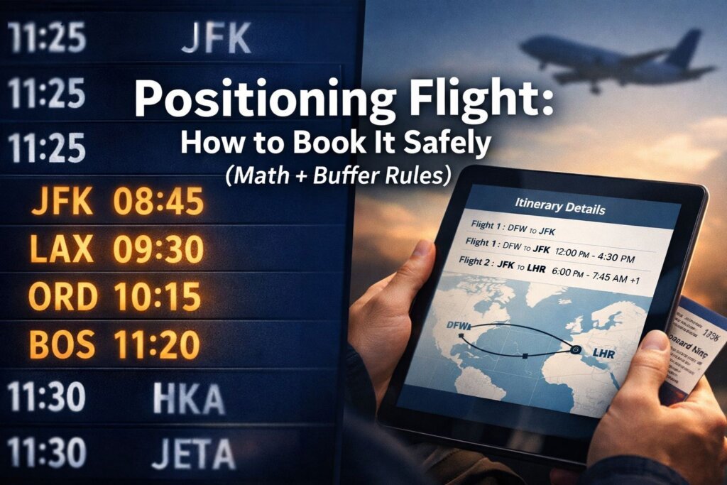 Positioning Flight: How to Book It Safely (Math + Buffer Rules) Positioning Flight: How to Book It Safely (Math + Buffer Rules)