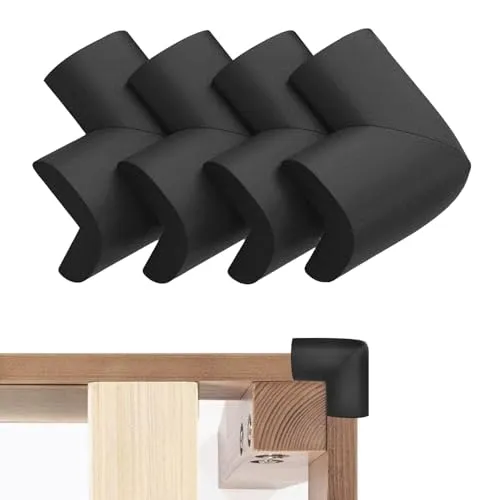 Bed Frame Corner Protector Foam Bumpers 4 Pack Black