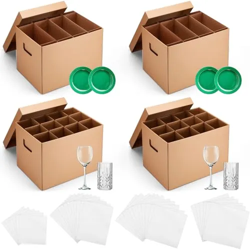 MotiMind Kitchen Moving Boxes with Dividers Set