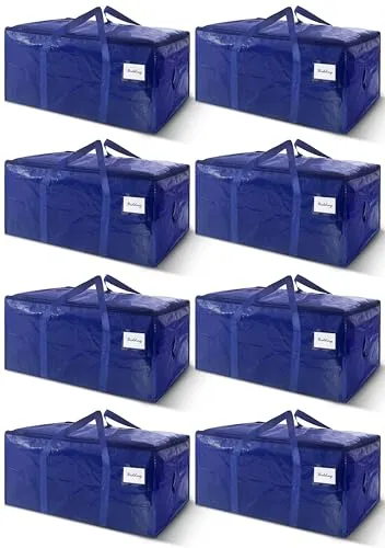 8 Pack Heavy Duty Large Moving Bags 24 gal Dark Blue