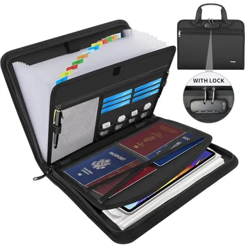 Andyer Fireproof 13-Pocket Expanding File Organizer