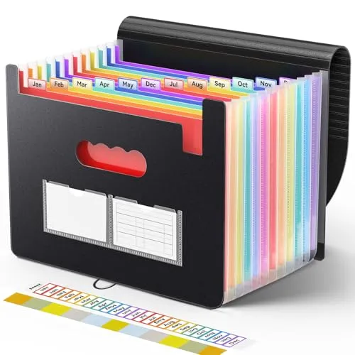 Sooez Accordion File Organizer with 13 Pockets
