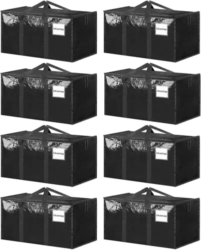 8 Pack Extra Large Moving Bags with Lids