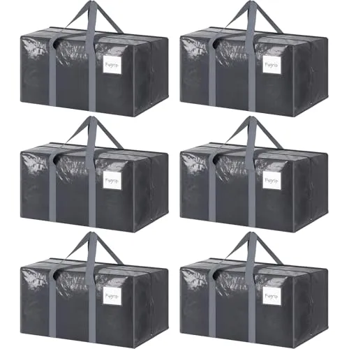 6 Pack Heavy Duty Moving Bags with Zippers