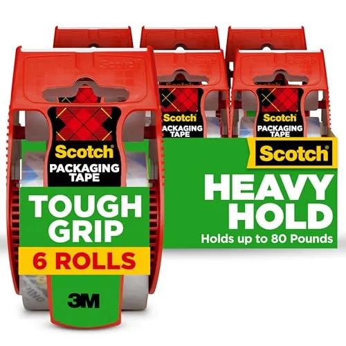 Scotch Tough Grip Packing Tape with Dispensers