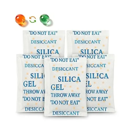 GamPark 50 Pack Desiccant Packets (Rechargeable Color Indicating)