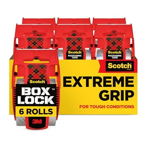 Scotch Clear Box Tape with Dispensers (6 Rolls)