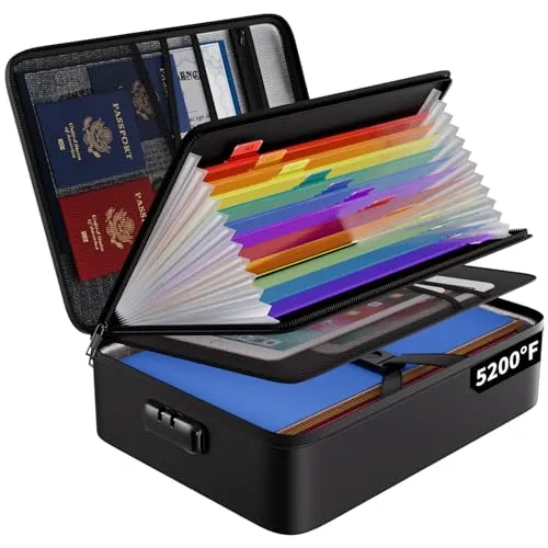 ENGPOW Fireproof File Organizer with 13 Pockets