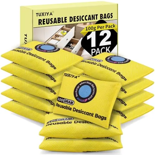 Rechargeable Silica Gel Desiccant Packets (12x100g)