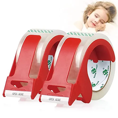 BOMEI PACK Heavy Duty Clear Packing Tape (2 Rolls)