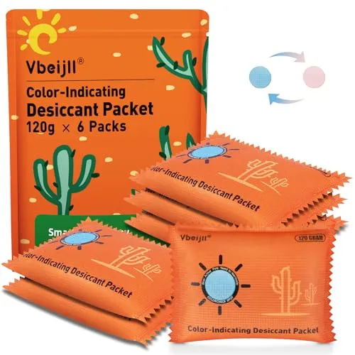 Color-Indicating Desiccant Packs for Storage (6 Pack)