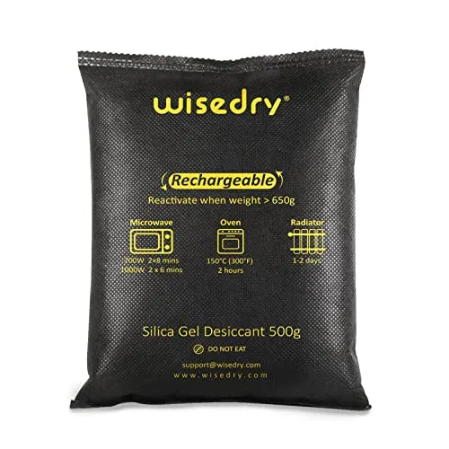Wisedry 2x500g Rechargeable Silica Gel Dehumidifier Packets