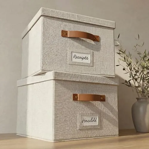 ZICOTO Decorative File Organizer Set (2) with Handles