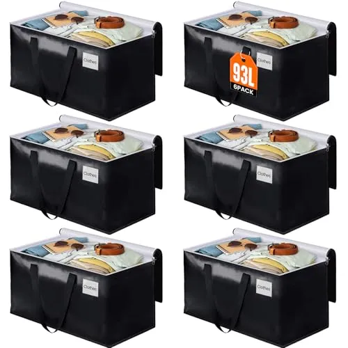 BlissTotes Collapsible Moving Bags (93L 6-Pack)