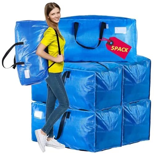 AlexHome Heavy Duty Moving Storage Totes (Set of 5)