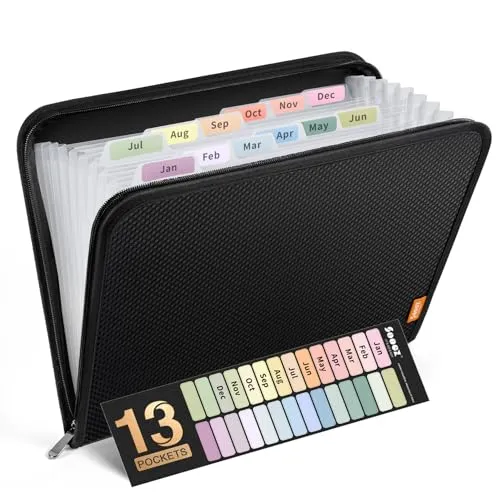 Sooez 13-Pocket Accordion File Organizer (A4)