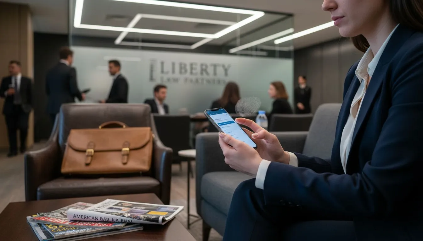 Client browsing modern law site on phone