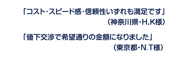 お客様の満足度の声