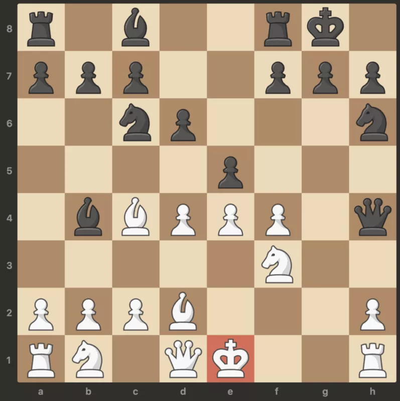 King under check by black Queen