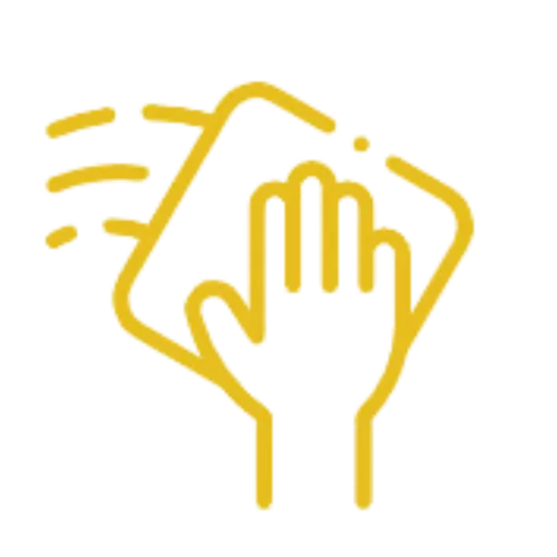 hand wiping up something