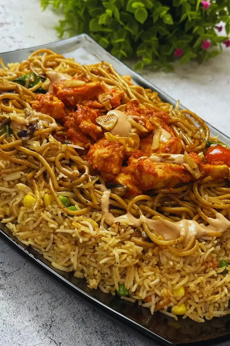 Continental Food Recipes 43 Make delicious Singaporean Rice in just 20 minutes! A perfect mix of noodles, rice, spicy chicken, and creamy sauce—easy, quick, and full of flavour for weeknight dinners.