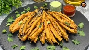 Continental Food Recipes 32 Crispy Eggplant Fries - Fry Baingan Flower Recipe 🍆 by continental food recipes