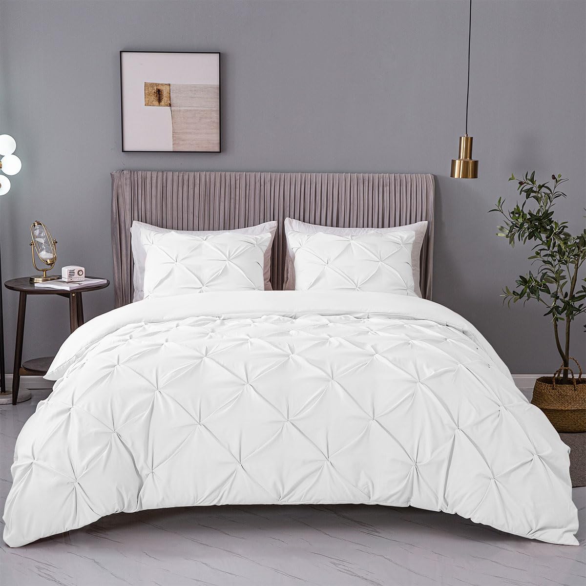 Ashleyriver 3 Piece Luxurious Pinch Pleated Duvet Cover Set