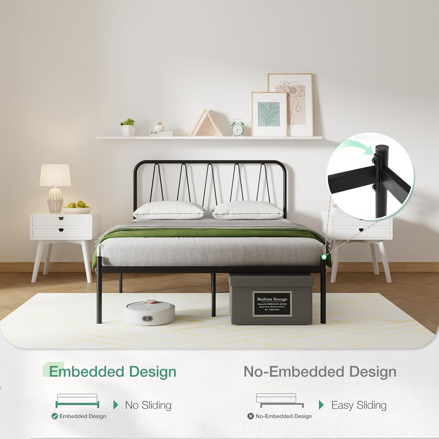 Novilla 14 Inch Bed Frame with Headboard