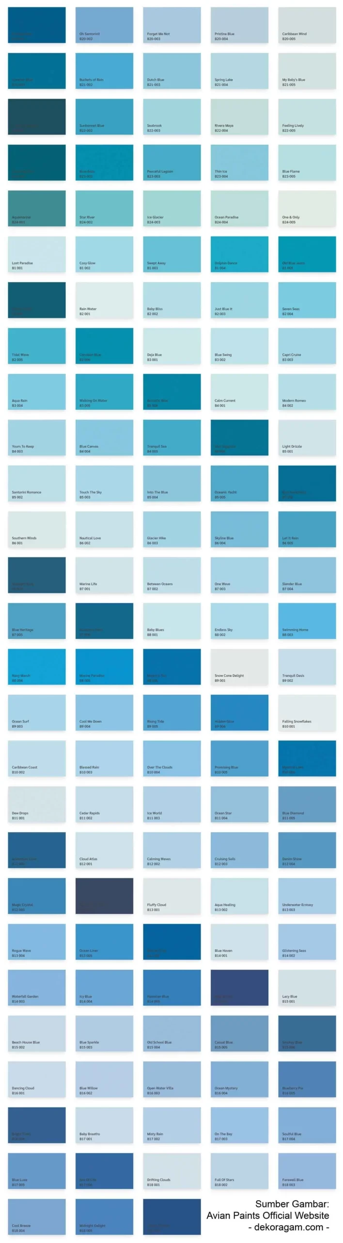 Katalog Warna Biru No Drop
