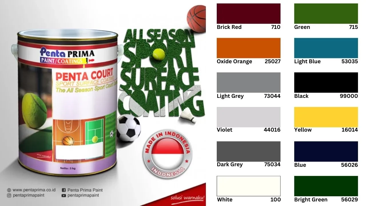 Warna Cat Lapangan Penta Prima Court Field Paint