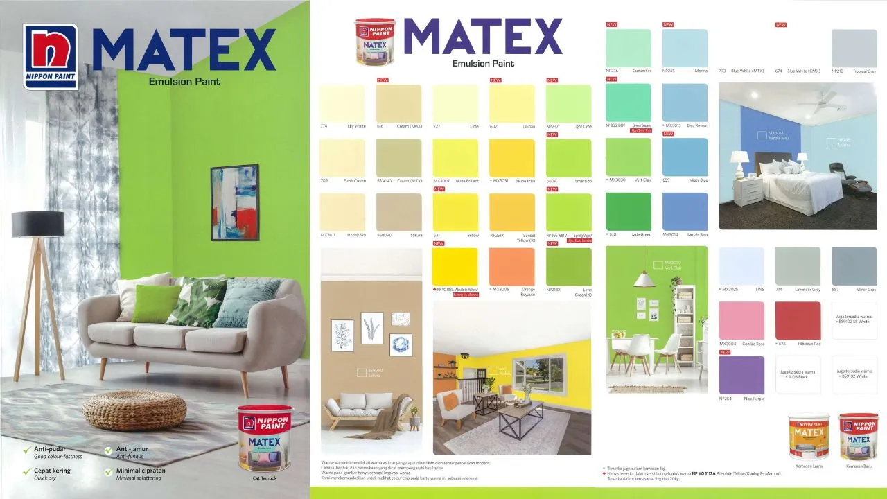 Warna Cat Tembok Interior Nippon Matex Emulsion Paint
