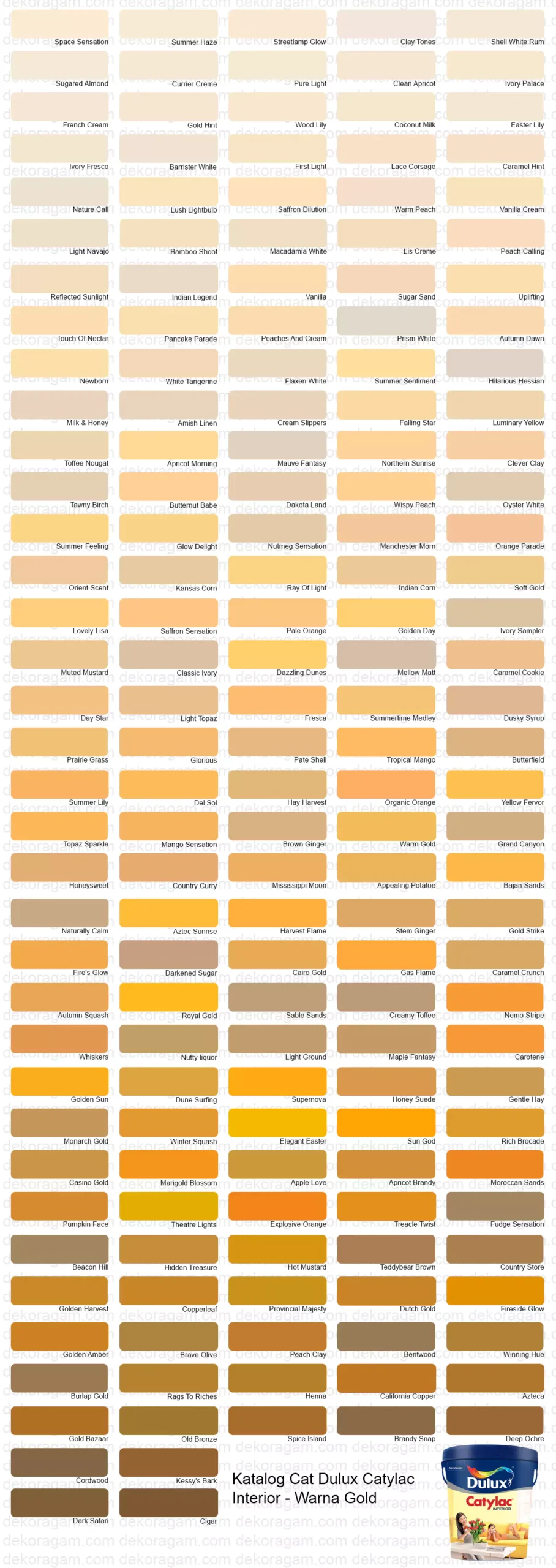 Dulux Catylac Interior Paint Catalog In Gold