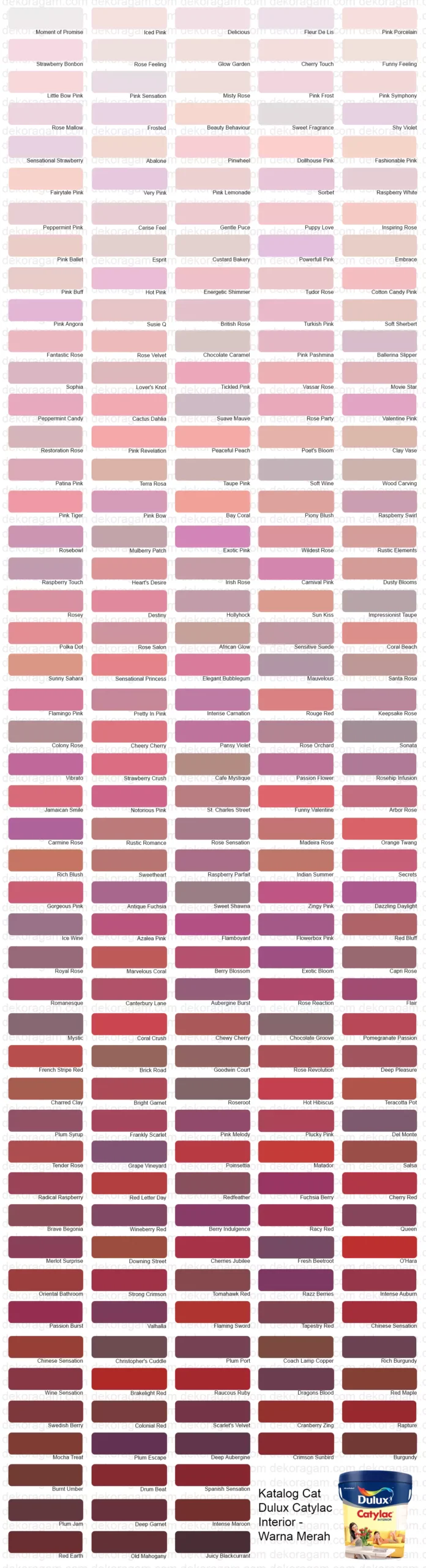 Dulux Catylac Interior Paint Catalog In Red